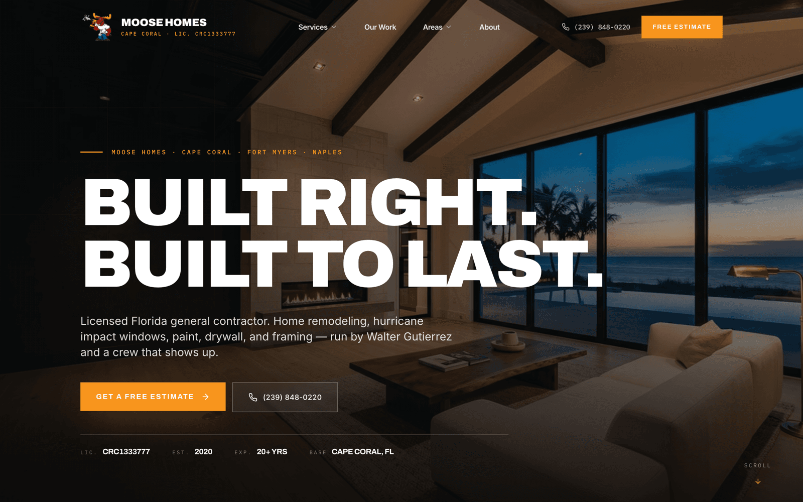 Moose Homes website built by RevCore HQ