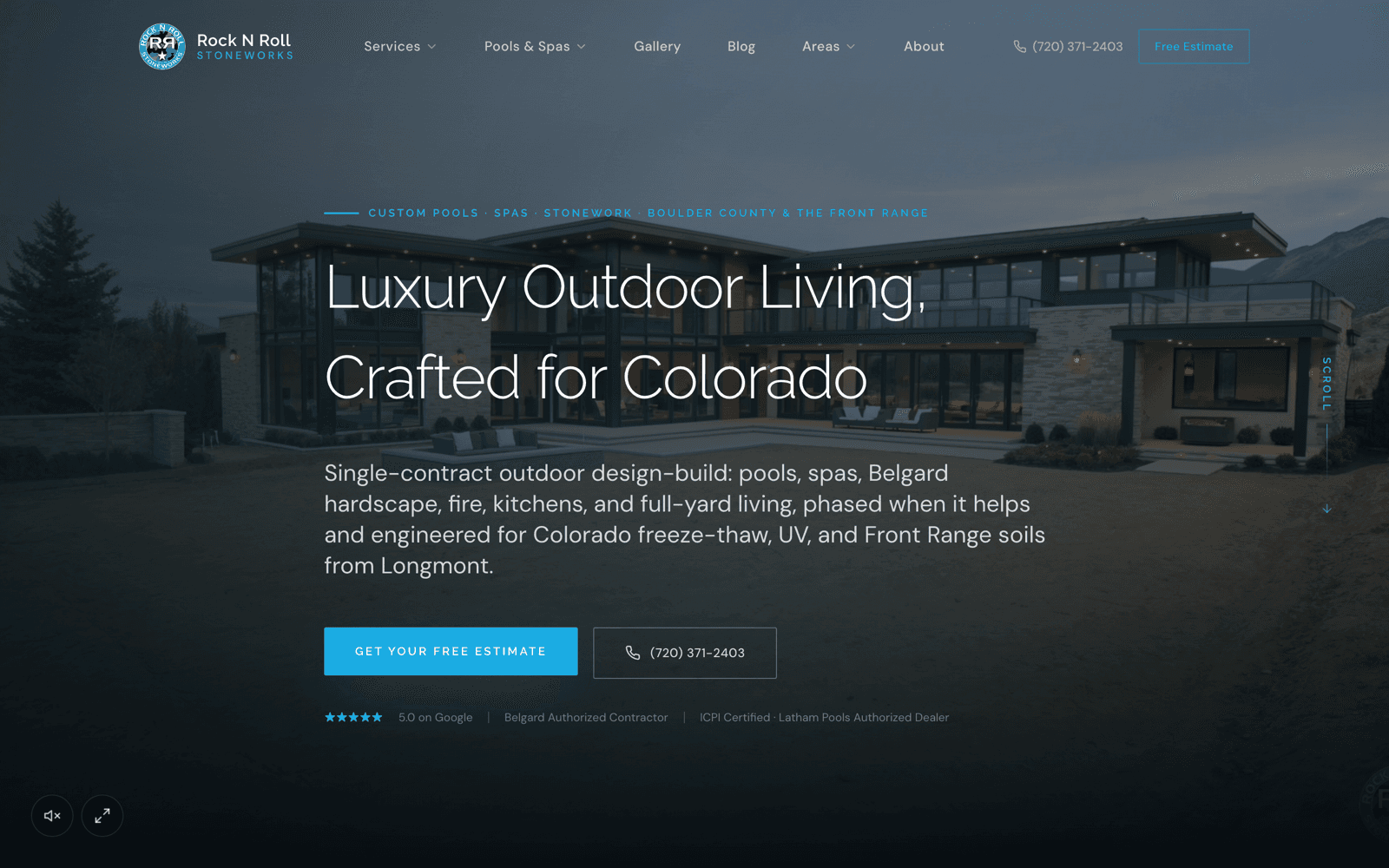 Rock N Roll Stoneworks website built by RevCore HQ